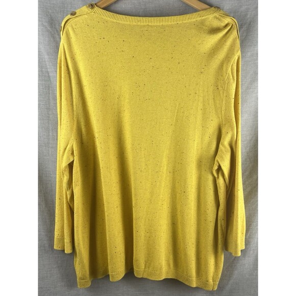 Talbots Plus Size 3X Sweater Mustard Yellow Gentleman Fox Novelty Fall Graphic - Picture 6 of 7